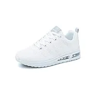 femme running baskets respirant marche running chaussures fitness course basses athlétique gym mode sneakers blanc 37 eu