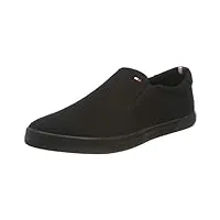 tommy hilfiger baskets homme vulcanisées iconic slip-on chaussures, noir (triple black), 40 eu