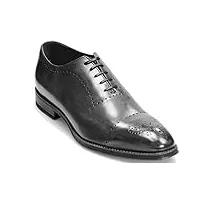 chaussures habillées italiennes faites à la main en cuir une seule pièce oxford. - gris - gris, 44 eu