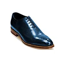 chaussures habillées italiennes faites à la main en cuir une seule pièce oxford. - bleu - bleu marine, 39 1/3 eu