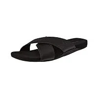 timberland homme seaton bay cross strap slide sandales, noir black leather, 44 eu