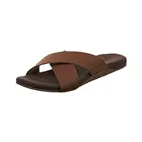 timberland homme seaton bay cross strap slide sandales, marron rust leather, 40 eu