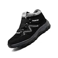 unitysow chaussures d'hiver hommes femme bottes de neige fourrure doublé chaud bottines bottes d'hiver antidérapantes outdoor bottine de randonnée chaussure de marche baskets,noir,43