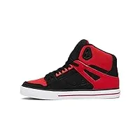 dc shoes homme basket, cuir et synthétique, rouge ardent blanc noir, 45 eu