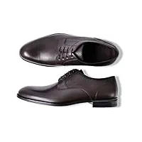 roy robson chaussures de costume pour homme - en cuir - chaussures basses à lacets derby, marron foncé, 43 eu