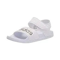 adidas women's adilette sandals slide, white/champagne metallic/white, 11