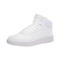adidas men's hoops 2.0 mid shoes basketball, white/white/orbit grey, 9