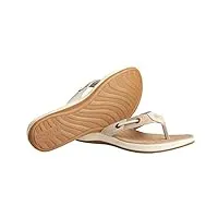 sperry top-sider women's seabrook surf two-tone flat sandal (tan, 10)