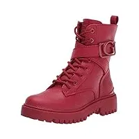 guess women's orana combat boot, red, 5.5