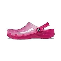 crocs mixte sabot translucide classique pour homme et femme clogs and mules shoes shoes, rose bonbon, 42/43 eu