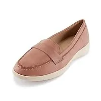 alexis leroy classic loafer, mocassins femme cuir chaussures bateau rose 41 eu / 8 uk