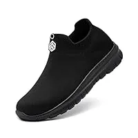 larnmern chaussures de sécurité hommes femme embout en acier baskets de sécurité légere respirant chaussure de travail anti-impact(noir c,42eu)