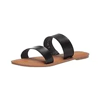 amazon essentials sandales à deux lanières femme, noir, 40 eu