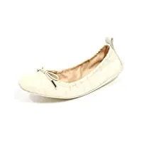 tod's g0792 ballerina donna flat laccetto leather ivory shoe woman [36]
