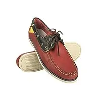 zerimar chaussures bateau en cuir classique | hommes bateau Élégants | chaussures bateau légères | chaussures décontractées pour hommes | couleur: rouge taille 42