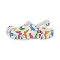 crocs classic vacay vibes clog, sabot, butterfly/white,