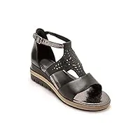 pediconfort - sandales fantaisie en cuir - femme - taille : 40 - couleur : noir