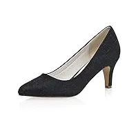 rainbow club chaussures de mariée brooke - femme - escarpins - noir métallisé, noir métallisé, 37.5 eu