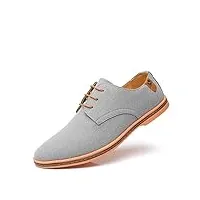 chaussures de ville homme cuir suede classic business oxford basses chaussures à lacets confortable décontracté tendance derbies gris 46