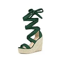 allegra k sandales à talon compensé et plateforme à espadrille pour femmes vert 39