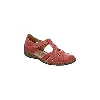 josef seibel sandales rosalie 29 pour femme - ballerines à lanières - chaussures d'été - largeur g (normal) - fermeture velcro - cuir - couture à la main, rouge hibiscus, 42 eu