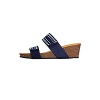 scholl sandales compensées michelle 2 straps bleu 36