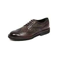 tod's g2348 scarpa allacciata derby 46a brown leather/fabric shoe men [10.5]