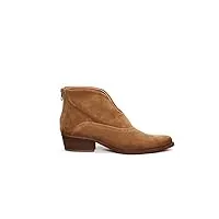 felmini - chaussures femme - tomber en amour avec west c702 - bottines cowboy & biker - cuir véritable - marron - 39 eu size