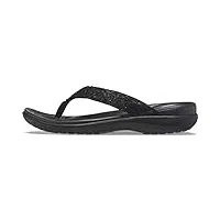 crocs femme capri v glitter flip w sandale glissante, black, 56 eu