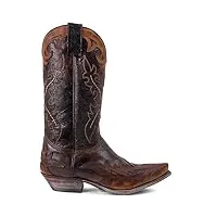 sendra boots 9669 cuervo marron dames hommes santiags cowboy western bout pointu talon incliné look vintage fait main cuir véritable taille 42