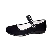 lgykumeg ballerinas chaussures traditionnelles, chaussures de danse de l'entraînement de yoga, chaussures traditionnelles ouvertes avec des bretelles et talon, chaussures de femmes originales,noir,39