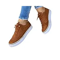 minetom femme baskets chaussures outdoor running gym fitness sport sneakers À lacets running jogging walking tennis baskets athlétique sneakers a marron 39 eu