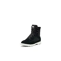 sorel men's caribou otm wp boot — black, chalk — waterproof leather rain boots — size 12