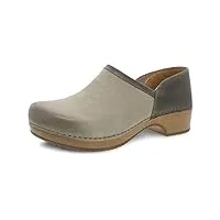 dansko women's brenna taupe burnished slip-on clog 11.5-12 m us - comfort shoe