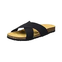 only femme onlmadison-1 cross suede slip on sandale plate, noir, 39 eu
