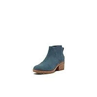sorel women's cate chelsea bootie — uniform blue, gum 2 — waterproof leather rain boot — size 5