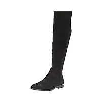 nine west women's allair2 over-the-knee boot, black suede, 9