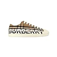 burberry 80241491 check chaussures de sport pour homme en tissu et caoutchouc beige - beige - check beige, 41.5 eu eu