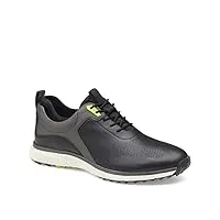 johnston & murphy xc4 h1-luxe chaussures de golf hybrides pour homme | cuir imperméable | légères | rembourrage en mousse à mémoire de forme, noir/gris foncé pleine fleur, 45 eu