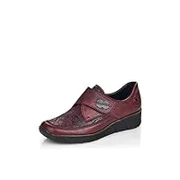 rieker chaussures basses pour femme mocassin, couleur : rouge, 38 eu