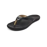 olukai honu women's beach sandals, quick-dry flip-flop slides, water resistant suede lining & wet grip soles, soft comfort fit & arch support