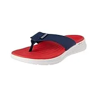 skechers homme go consistent sandal synthwave flip-flop, bleu marine rouge, 41 eu