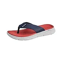 skechers homme go consistent sandal synthwave flip-flop, bleu marine rouge, 43 eu