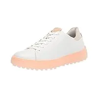 ecco des femmes plateau spikeless chaussures de golf - blanc/peach - uk 5-5.5