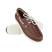 zerimar chaussure bateau | chaussures en cuir Élégantes pour hommes | chaussure bateau classique | chaussure cuir homme | couleur: bordeaux taille 45