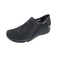 mephisto women's romea slip-on loafer, black bucksoft, size 8.5