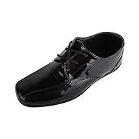 absolute footwear chaussures à lacets en simili cuir pour enfants et garçons, noir verni, 33 eu