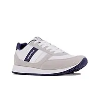 nautica chaussures de marche décontractées à lacets pour homme oxford, blanc/bleu marine, 44.5 eu