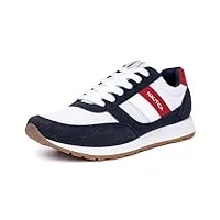 nautica men's casual lace-up fashion sneakers oxford comfortable walking shoe-outfall-americana white red blue-9.5