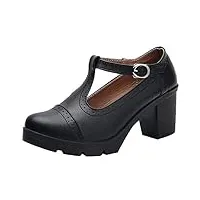 dadawen femmes chaussures habillées derbies escarpins/t-strap mary jane oxfords chaussures noir 39